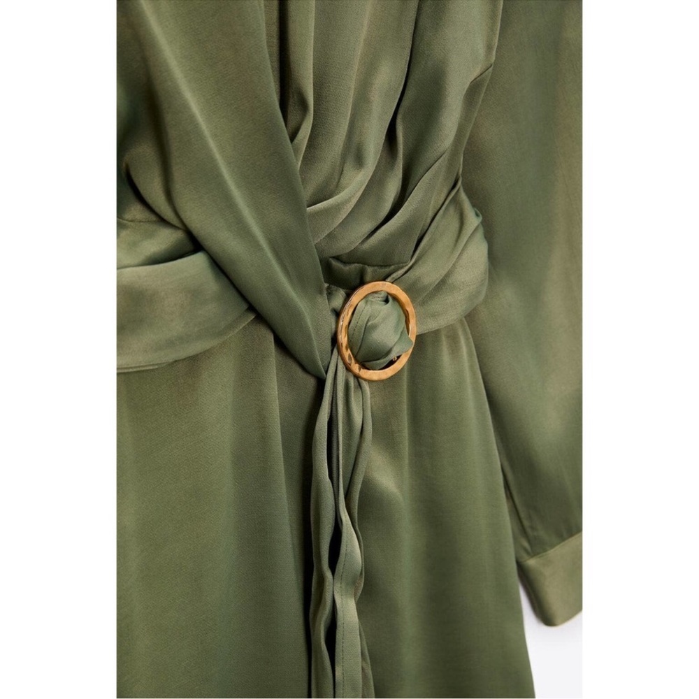 Zara belted satin effect mini dress - Picture 4 of 9